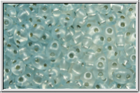 PRECIOSA TWIN Beads, crystal, trans., aqua pearl, lt., silver-ld., 10g