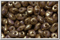 SuperUno Beads, white, op., lila gold luster, 100 Stk.