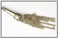 Quaste "Schlangenkegel", ca. 7cm, silberfb., Metall, 1 Stk.