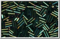 MBU-2-0453, MIYUKI Bugles, Nr. 2 (6mm) , green, met., iris., 10 g