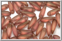 Dagger, 3x11mm, crystal, trans., rose gold luster, matte, 50 Stk.