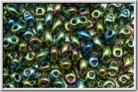 PRECIOSA TWIN Beads, green, met., iris, 10g