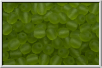 B�hm. Glasschliffperle, feuerpol., 4mm, olivine, trans., matte, 50 Stk.