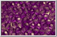 B�hm. Glasschliffperle, feuerpol., 4mm, crystal, trans., magenta coated, 50 Stk.