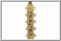 Federschlie�e "floral", Metall, 23kt gold plated, goldfb., 2x5 �sen, 1 Stk.