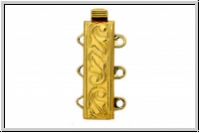 Federschlie�e "floral", Metall, 23kt gold plated, goldfb., 2x3 �sen, 1 Stk.