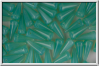 Spike Beads, 5x13mm, turquoise, opal, 10 Stk.