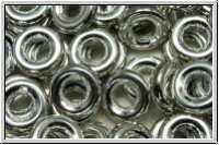 Glasring, 9x1,3mm, crystal, trans., full silver, 10 Stk.