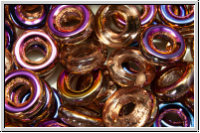 Glasring, 9x1,3mm, crystal, trans., half sliperit, 10 Stk.