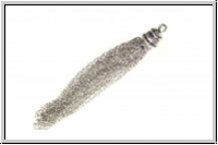 Quaste "gepunktetes K�ppchen", ca 7-10cm, antiksilberfb., Tibetsilber, 1 Stk.