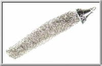 Quaste "Kreisrand", ca. 8cm, antiksilberfb., Tibetsilber, 1 Stk.