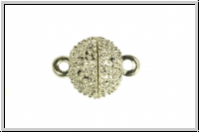 Magnetverschluss "Kugel mit Noppen", 15x10mm, silberfb., Metall, 1 Stk.