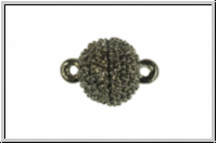 Magnetverschluss "Kugel mit Noppen", 15x10mm, hematitefb., Metall, 1 Stk.
