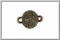 Magnetverschluss "Kugel mit Noppen", 15x10mm, antikkupferfb., Metall, 1 Stk.