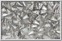 Baby Spike Beads, 5x8mm, crystal, trans., half silver, 20 Stk.