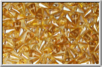 Baby Spike Beads, 5x8mm, crystal, trans., honey luster, 20 Stk.