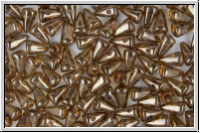 Baby Spike Beads, 5x8mm, crystal, trans., brown luster, 20 Stk.