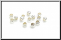 Quetschperlen, rund, 2x1,3mm, silberfb., Messing, 50 Stk.