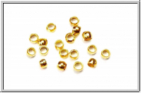 Quetschperlen, rund, 2x1,3mm, goldfb., Messing, 50 Stk.