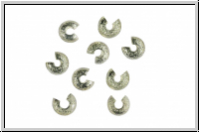 Kaschierperlen, "Crimp Cover", 3mm, diamantiert, antiksilberfb., Metall, 10 Stk.
