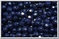 B�hm. Glasschliffperle, PRECIOSA, feuerpol., 4mm, blue, night, op., 50 Stk.