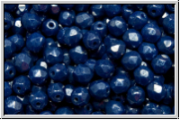 B�hm. Glasschliffperle, feuerpol., 4mm, blue, royal, op., luster, 50 Stk.