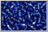 B�hm. Glasschliffperle, feuerpol., 4mm, cobalt, lt., trans., silver-ld., 50 Stk.
