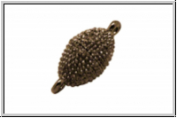 Magnetverschluss Olive mit Noppen", 18x9mm, antikmessingfb., Metall, 1 Stk.