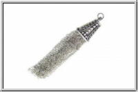Quaste "gepunktet, flach", ca. 10cm, antiksilberfb., Metall, 1 Stk.