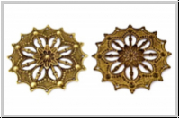 Anh�nger/Verbinder "Flower", Stamping, 44mm, antikmessingfb., Eisen, 1 Stk.