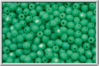B�hm. Glasschliffperle, feuerpol., 3mm, turquoise, op., 50 Stk.