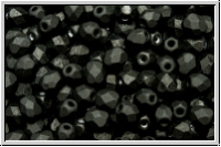 B�hm. Glasschliffperle, feuerpol., 4mm, black, op., matte, 50 Stk.