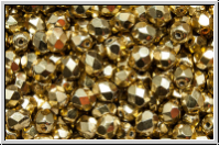 B�hm. Glasschliffperle, feuerpol., 4mm, gold, met., 50 Stk.