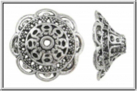 Perlenkappe "Strohhut", 7,1x18mm, antiksilberfb., Tibetsilber, 1 Stk.