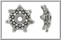 Perlenkappe "P�nktchenstern", 9x2,2mm, antiksilberfb., Tibetsilber, 10 Stk.