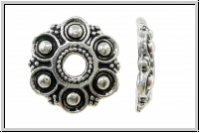 Perlenkappe "Tautropfen", 13x2,2mm, antiksilberfb., Tibetsilber, 2 Stk.