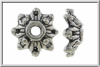 Perlenkappe "8 Petals", 8,8x3,2mm, antiksilberfb., Tibetsilber, 10 Stk.