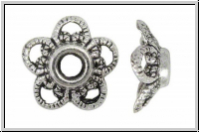 Perlenkappe "5-arcs", 11x4mm, antiksilberfb., Tibetsilber, 10 Stk.