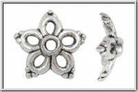 Perlenkappe "Narzisse", 13x4mm, antiksilberfb., Tibetsilber, 10 Stk.