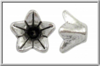 Perlenkappe "Campanula", 9x5mm, antiksilberfb., Tibetsilber, 10 Stk.