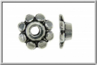 Perlenkappe "Dot Circle", 8x3mm, antiksilberfb., Tibetsilber, 10 Stk.