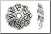 Perlenkappe "Heka-Zepter", 14x3mm, antiksilberfb., Tibetsilber, 10 Stk.
