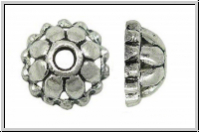 Perlenkappe "Dot Dome", 8x3,6mm, antiksilberfb. Tibetsilber, 10 Stk.