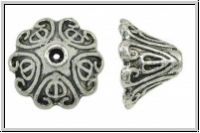 Perlenkappe (-cone) "Long Heart", 16x10mm, antiksilberfb., Tibetsilber, 1 Stk.