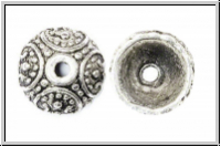 Perlenkappe "Pileolus", 10x3,7mm, antiksilberfb., Tibetsilber, 10 Stk.