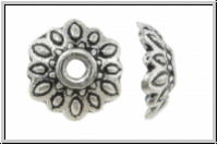 Perlenkappe "Strohblume", 8,5x3mm, antiksilberfb. Tibetsilber, 10 Stk.