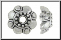Perlenkappe "Buttercup", 9,5x4,6mm, antiksilberfb., Tibetsilber, 10 Stk.