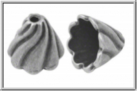Perlenkappe (-cone) "Helix", 13x12mm, antiksilberfb., Messing, 1 Stk.