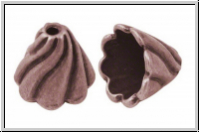 Perlenkappe (-cone) "Helix", 13x12mm, antikkupferfb., Messing, 1 Stk.