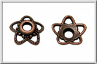 Perlenkappe "5-arcs", 11x4mm, antikkupferfb., Tibetsilber, 10 Stk.